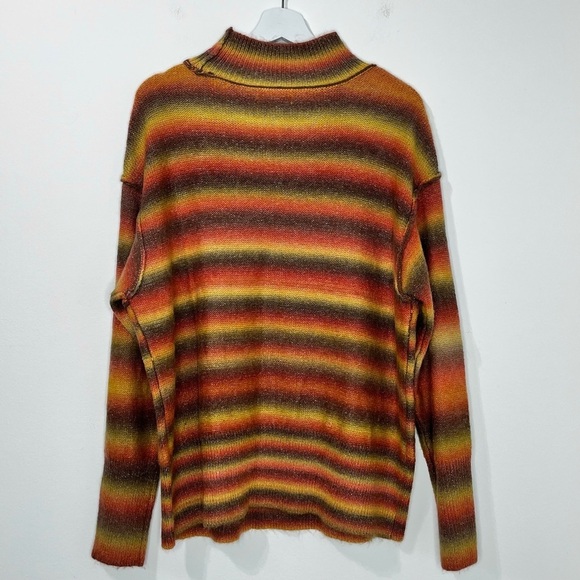 BEACH LUNCH LOUNGE Shadow Wool Blend Ombré Oversized Turtleneck Sweater XL - Picture 7 of 10